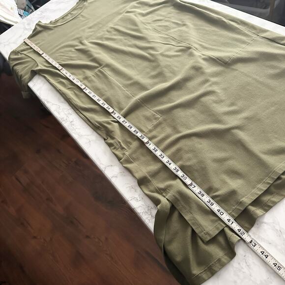 Eileen Fisher Organic Cotton Olive Green Midi T-shirt Dress women's size Medium‎ - Picture 10 of 10